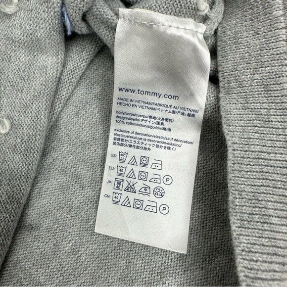 Tommy Hilfiger Women’s Gray V-Neck Y2K Designer Beaded Tunic Knit Sweater XL/C44 - Picture 8 of 11